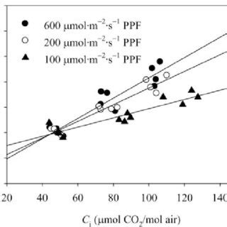 Response Curves Of Net Co Assimilation Rate An To Intercellular Co