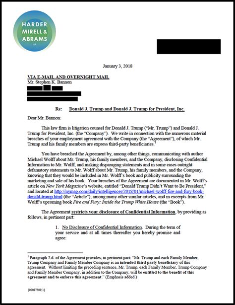 Trump S Attorneys Send Cease And Desist Letter Over Fire And Fury Book