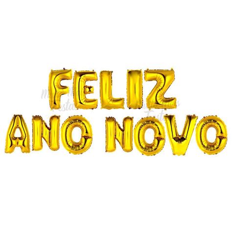 Bal O Metalizado Dourado Cm Feliz Ano Novo Submarino