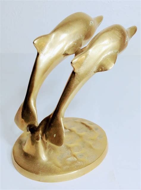 Statue Vintage De Dauphins En Laiton Etsy