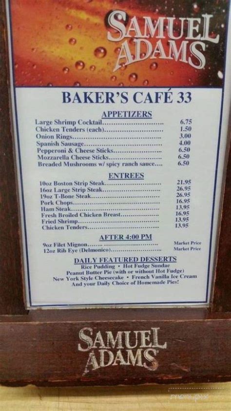 Menu Of Bakers Cafe In Canton Oh 44706