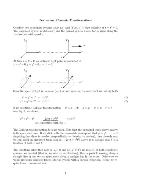 Lorentz Transformations | Mathematical Analysis | Physical Quantities ...