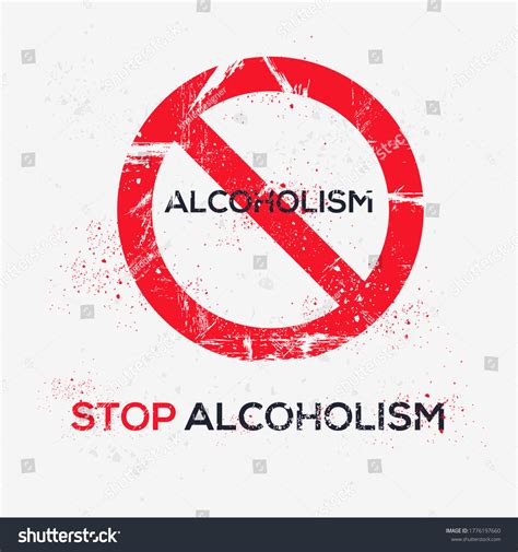 Warning Sign Alcoholism Vector Illustration Stock Vector (Royalty Free