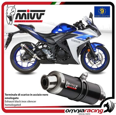 Mivv Gp Exhaust Slip On Homologated Black Inox For Yamaha Yzf R