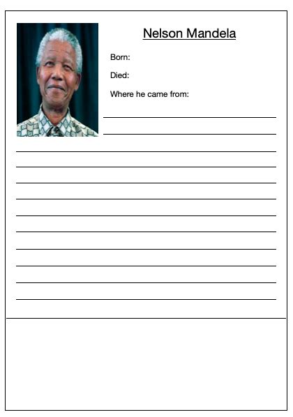 Free Fact File Template Nelson Mandela Artofit