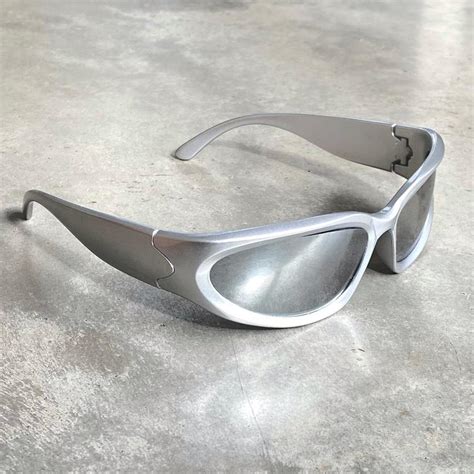 Silver Grey Wrap Around Polarised Sport Sunglasses Depop