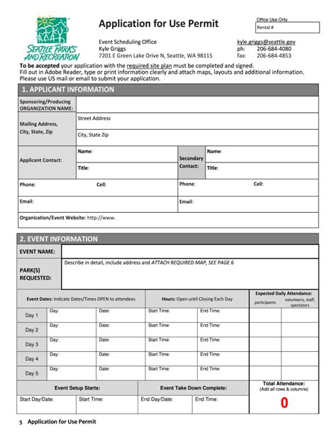 Seattle Park Permit Fill Online Printable Fillable Blank PdfFiller