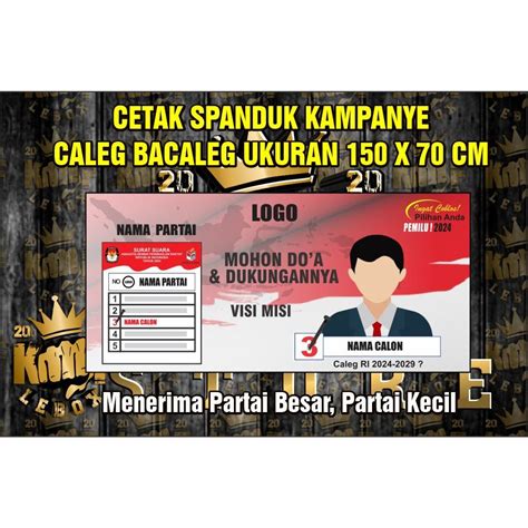 Jual CETAK BANNER SPANDUK MURAH PROMOSI CALEG NYALON PEMILU 150X70