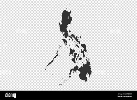 Philippines Map With Gray Tone On Png Or Transparent Background