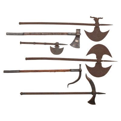 lot   indo persian tabar axes  war hammers including zaghnal