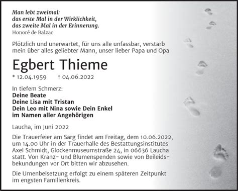 Traueranzeigen Von Egbert Thieme Abschied Nehmen De