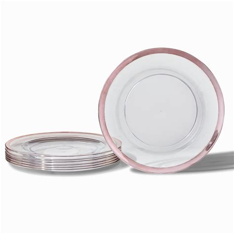 Deluxe Dinnerware Coral Rimmed Charger Plates