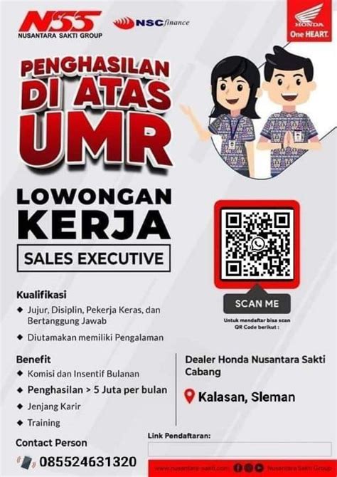 Lowongan Kerja Sales Marketing Di PT Nusantara Sakti Honda Motor