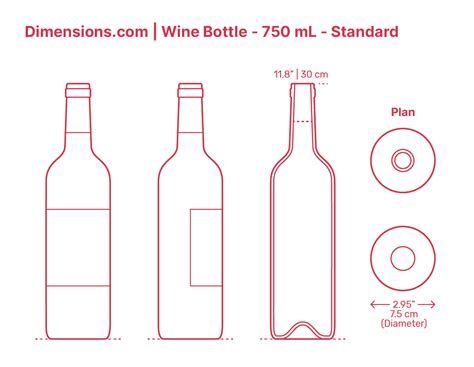 Wine Bottle Standard 750 Ml Dimensions And Drawings