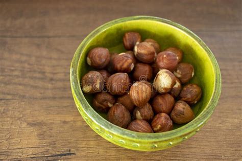 Hazelnut Kernels Isolated On Wooden Surface Stock Image Image Of