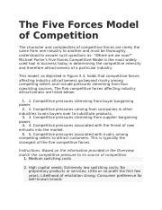 Busi 690 HW 3 1 Docx The Five Forces Model Of Competition The