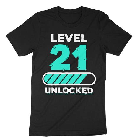 Level 21 Unlocked 21st Birthday Shirt 21 Years Old Shirt 21st