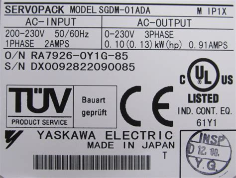 New Yaskawa Sgdm Ada Servo Drive Sgdm Ada Sb Industrial Supply Inc