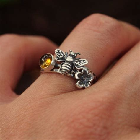 The Life Of The Honeybee Sterling Silver Stacking Rings Bee Ring