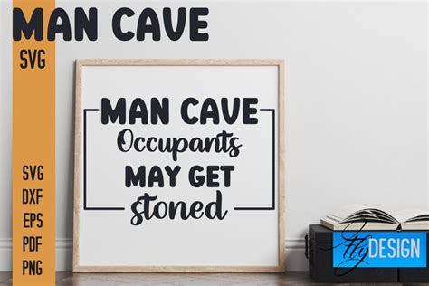 Man Cave SVG Design | Man Cave Rules | Funny Signs (2775034)