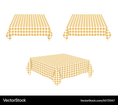 Empty Yellow Checkered Tablecloth Royalty Free Vector Image