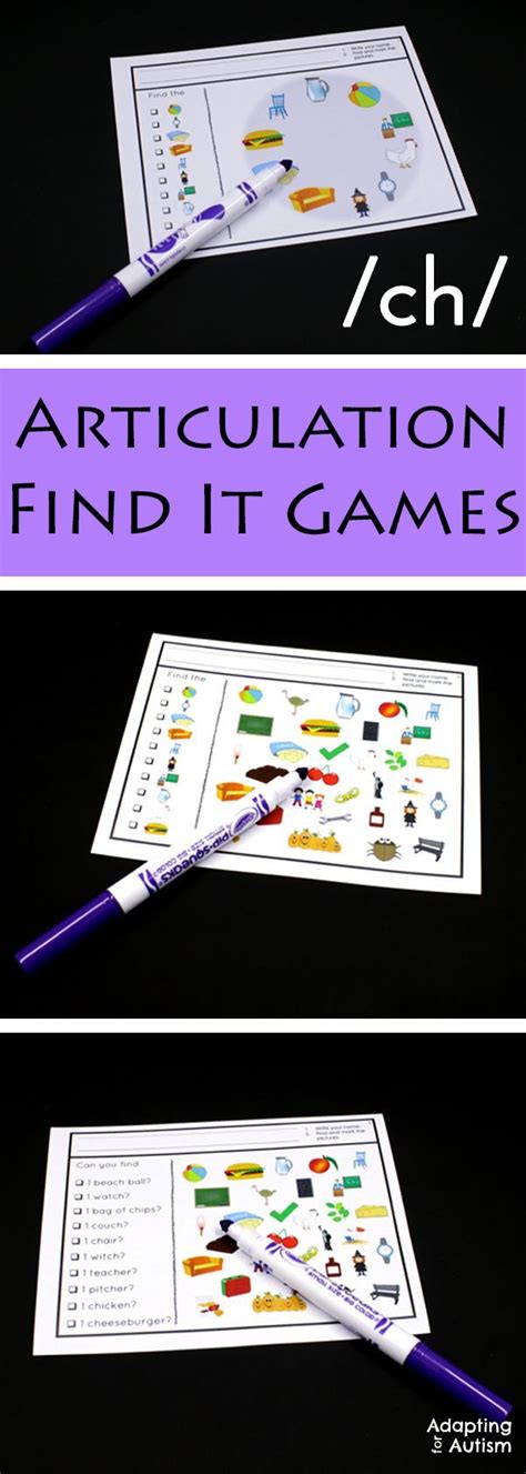 Ch Articulation Game Ch Find It Speech Therapy Activities Print And Digital Speech