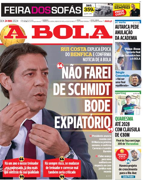 A Bola 24 mai 2024 Jornais e Revistas SAPO pt Última hora e