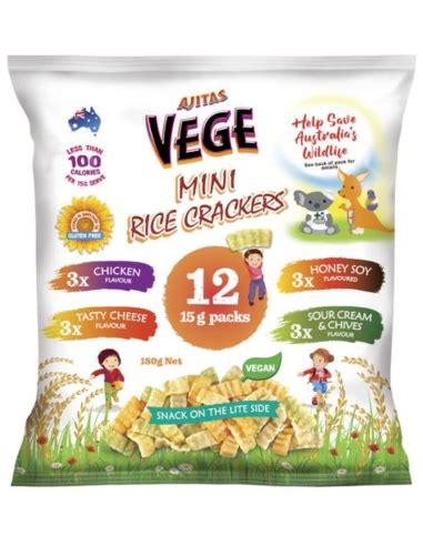 Ajitas Vege Rice Crackers Multi Pack Gm X