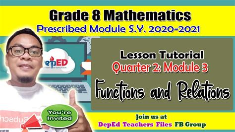 Functions And Relations Math 8 Quarter 2 Module 3 Youtube