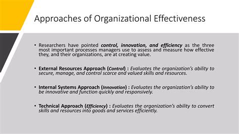 Approaches To Measuring Organizational Effectiveness Pptx