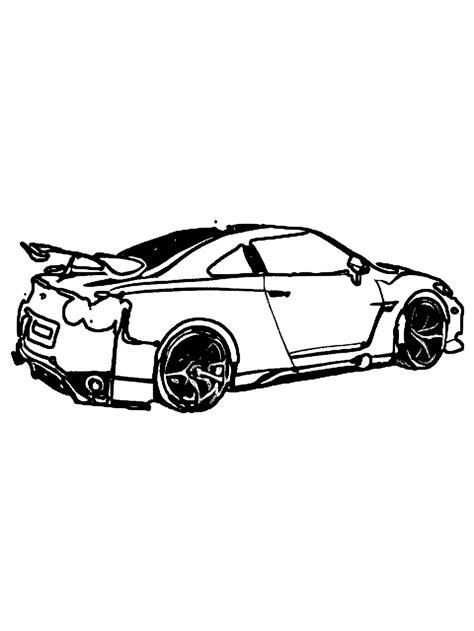 Nissan GTR Car Coloring Page · Creative Fabrica