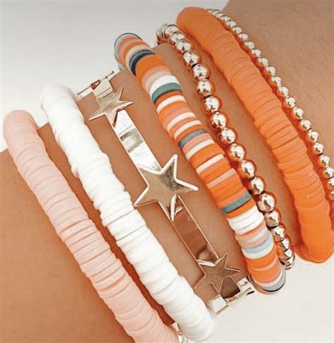 Aesthetic Bracelets Clay Bead Necklace Preppy Bracelets Clay Beads