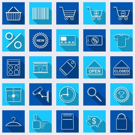 Shopping Icons Set Simplus Series Stock Vector Frbird