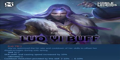 Luo Yi gets buff on the latest Mobile Legends patch (ML) - Esports