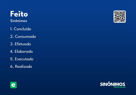 O Que Significa Feito - Feito - Significado e Sinônimo - escreva.ai
