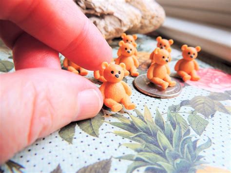 Teddy Bear Miniature Figurine Figure For Crafts Dolls Fairy Garden