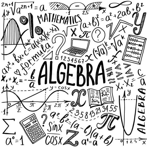 Conjunto De Símbolos Matemáticos Diseño De Doodle De álgebra O