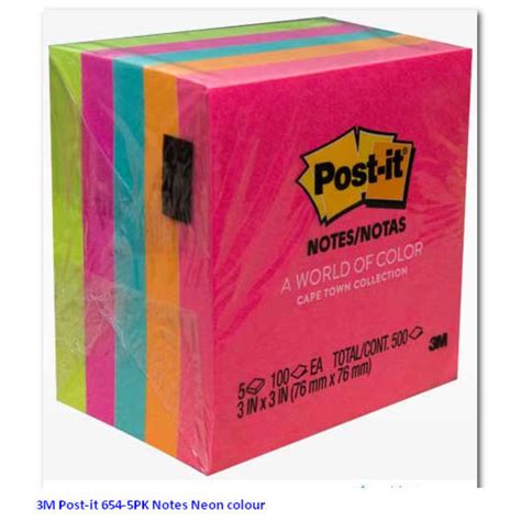 3m Post It 654 5pk Notes Neon Colour Lazada Indonesia