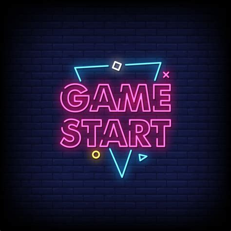 Game Start Neon Signs Style Text Vector 2413942 Vector Art At Vecteezy