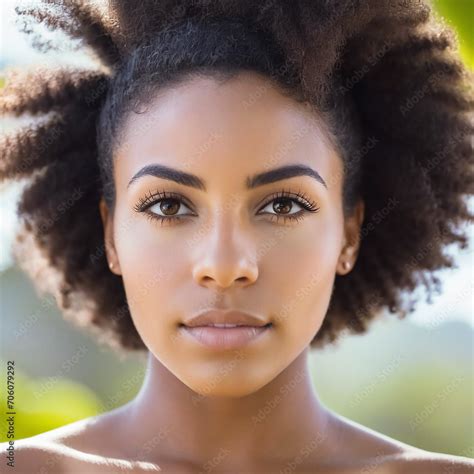 Portrait Of A Beautiful Brunette Latina Woman Artificial Image Represented Regions Of Brazil