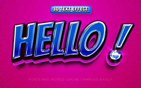 Hello 3d Pop Art Editable Text Effect Graphic by afpriom · Creative Fabrica