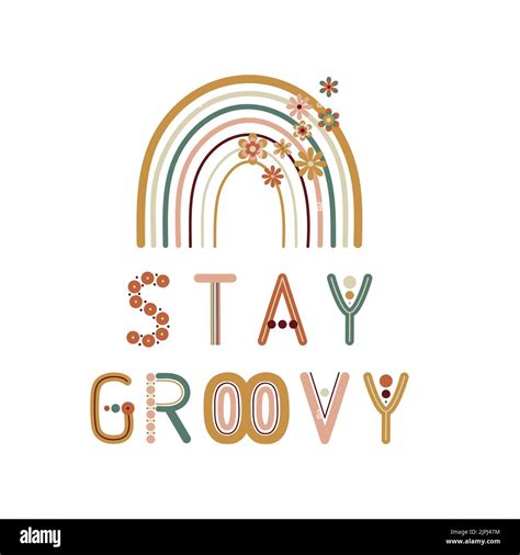 Stay Groovy Quote S Groovy Card Prints With Rainbow Letters