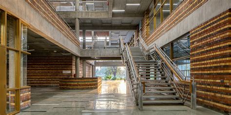 Stacked Geometric Volumes Compose Student Facility In India