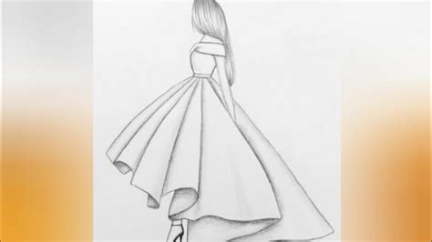 How To Draw A Girl Wearing Long Tail Frockeasy Agirl Drawingpencil