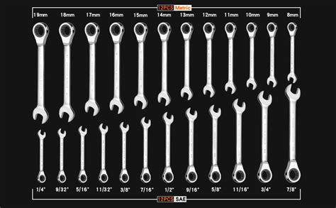 Qnkaa Pcs Ratcheting Wrench Set With Rollup Pouches Metric Mm To