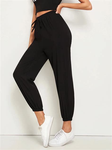 Solid Drawstring Waist Pants Drawstring Waist Pants Pants For Women