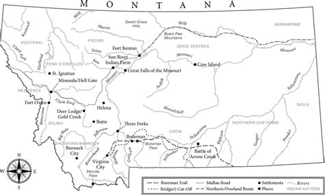 Montana 1864 Historic Map Of Montana