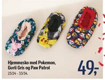 Hjemmesko Med Pokemon Gurli Gris Og Paw Patrol Tilbud Hos F Tex