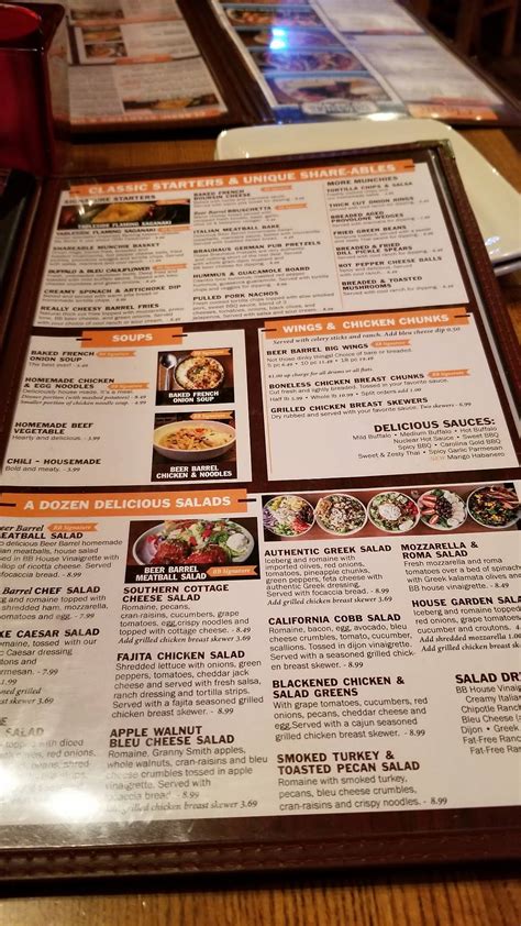 Menu at Beer Barrel Pizza & Grill, Saint Marys