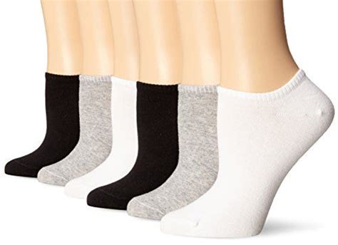 Hue Womens Cotton Liner Sock 6pack Greywhiteblack One Size Click Image For More Details